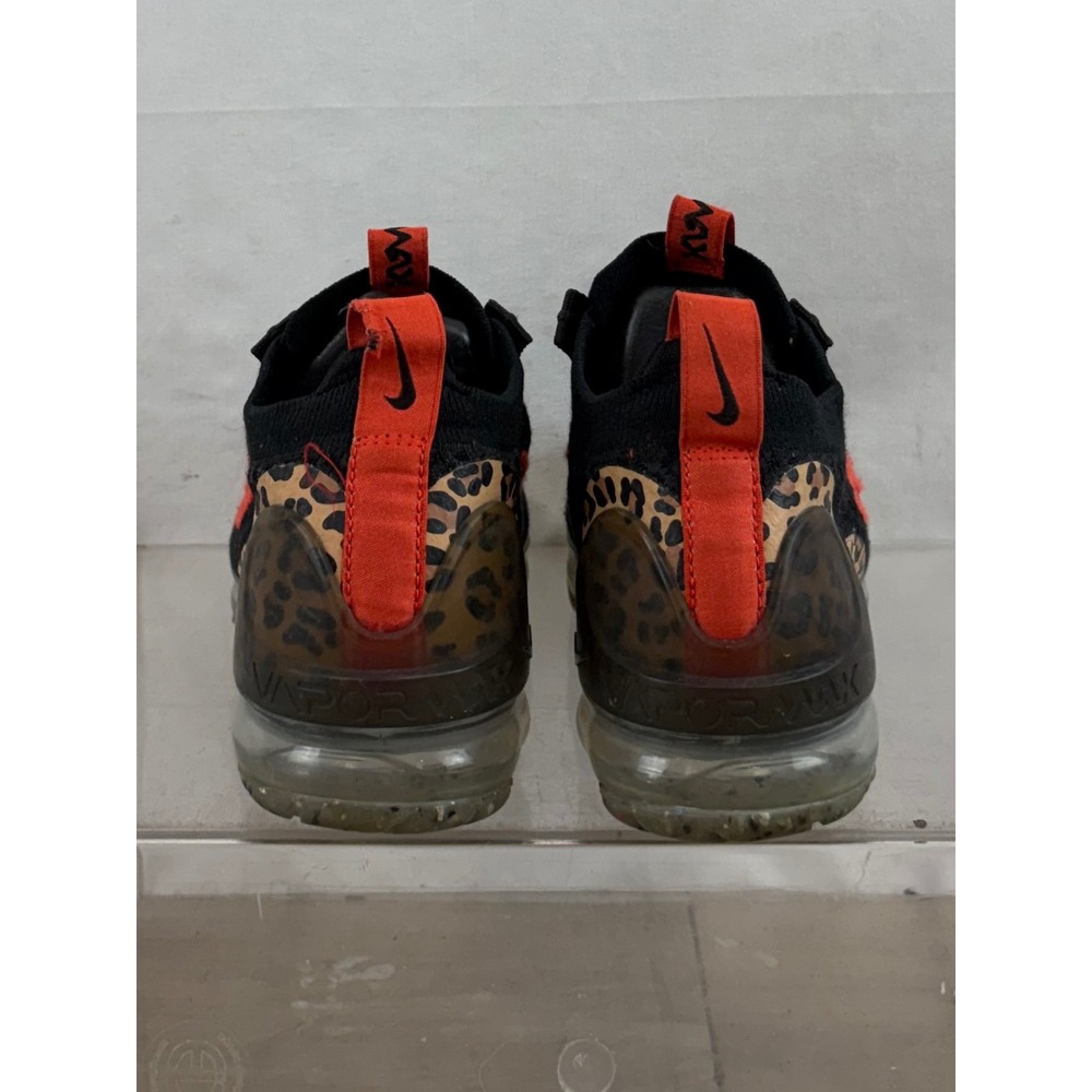 Nike Air VaporMax Flyknit 3 Leopard Swoosh Black Red Women's Shoes Size 6 - Picture 4 of 9